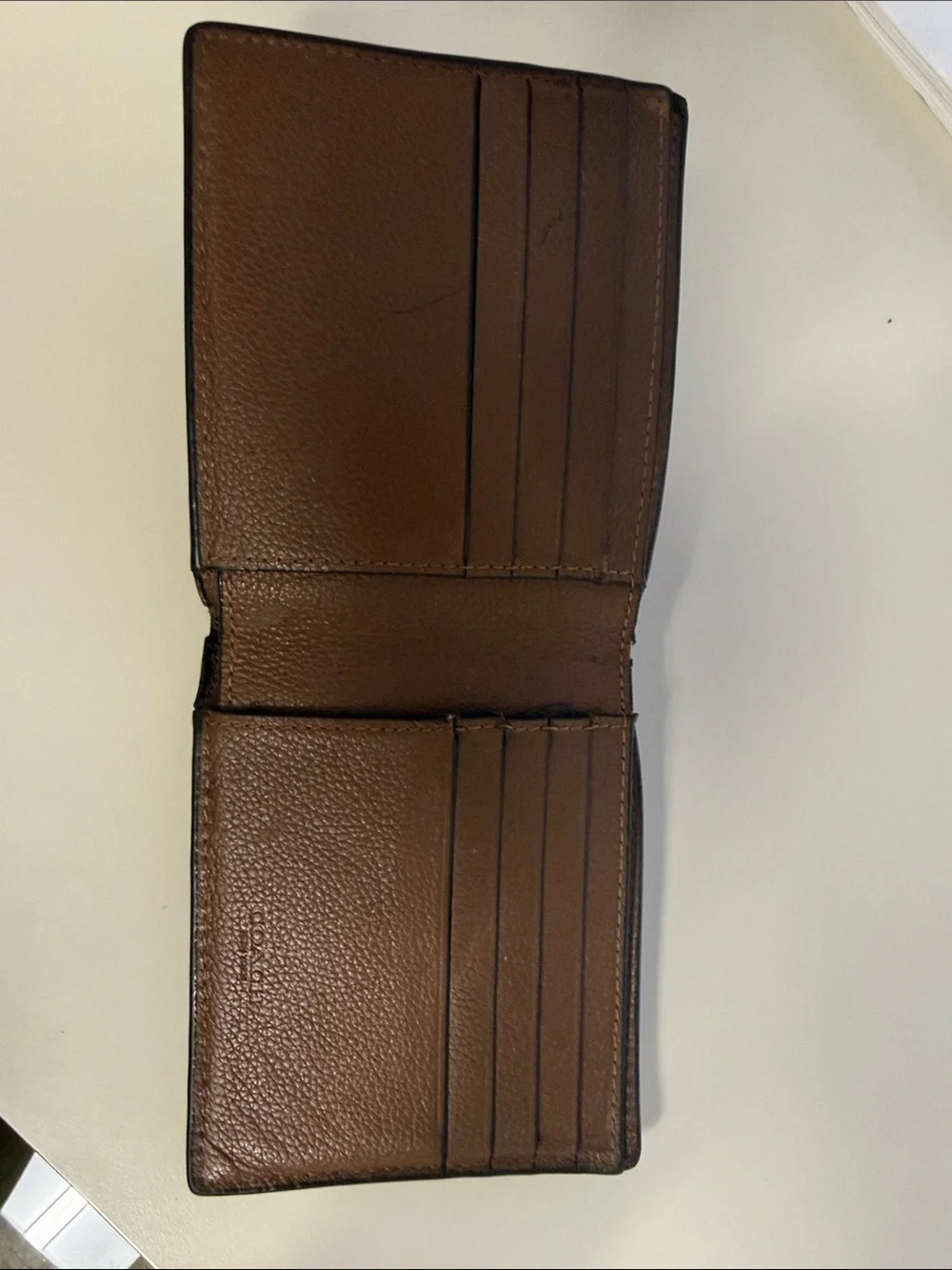 Coach Brown Pebbled Leather Bifold Wallet